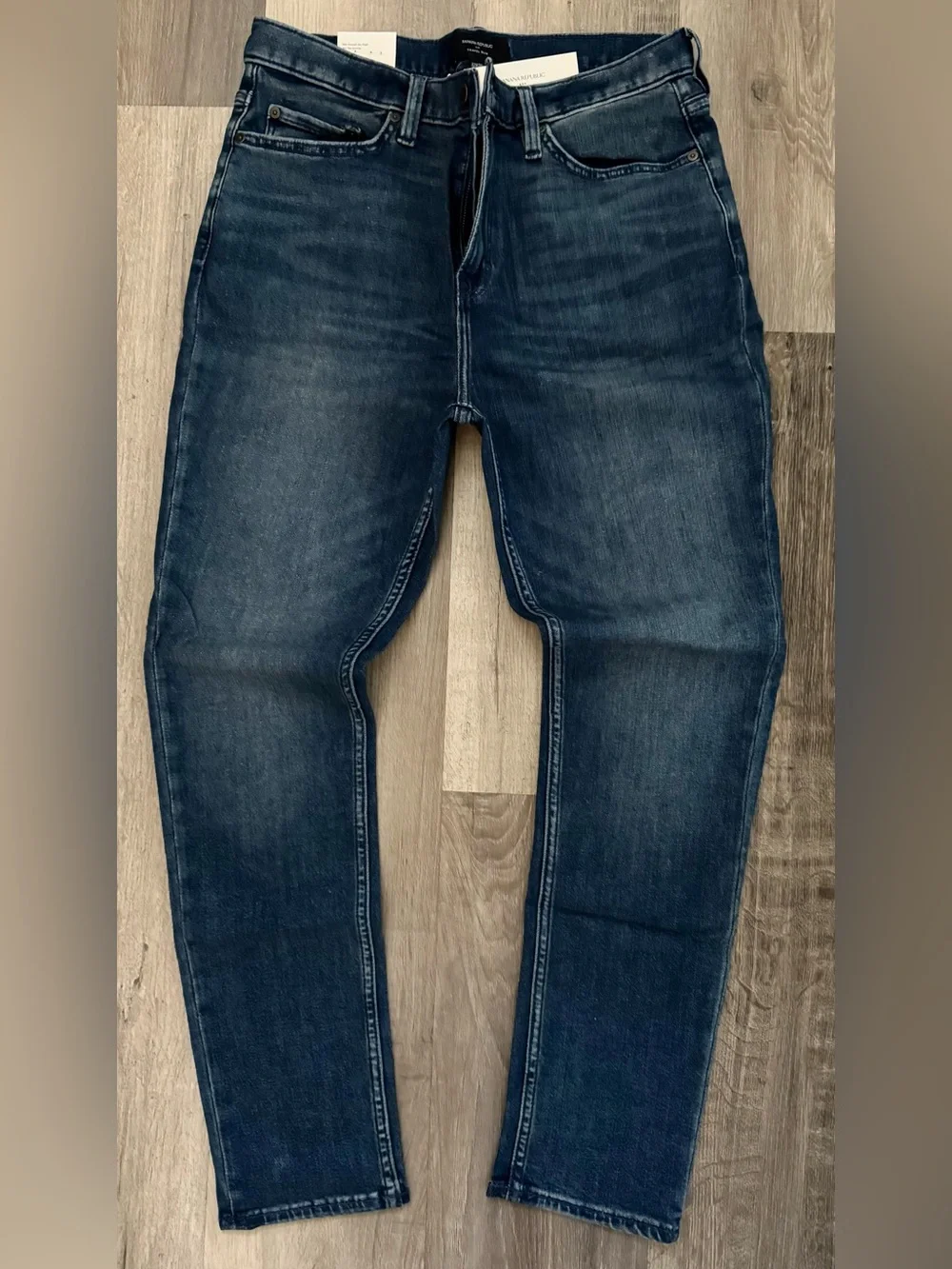 Banana Republic Premium Slim Fit Jeans Mens Size 42 X 34 Travel Blue Stretch NEW
